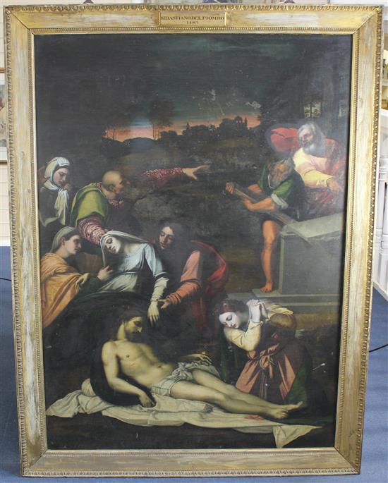 After Sebastiano Luciani called Sebastiano Del Piombo (1485-1547) The Lamentation of Christ 54 x 38.5in.